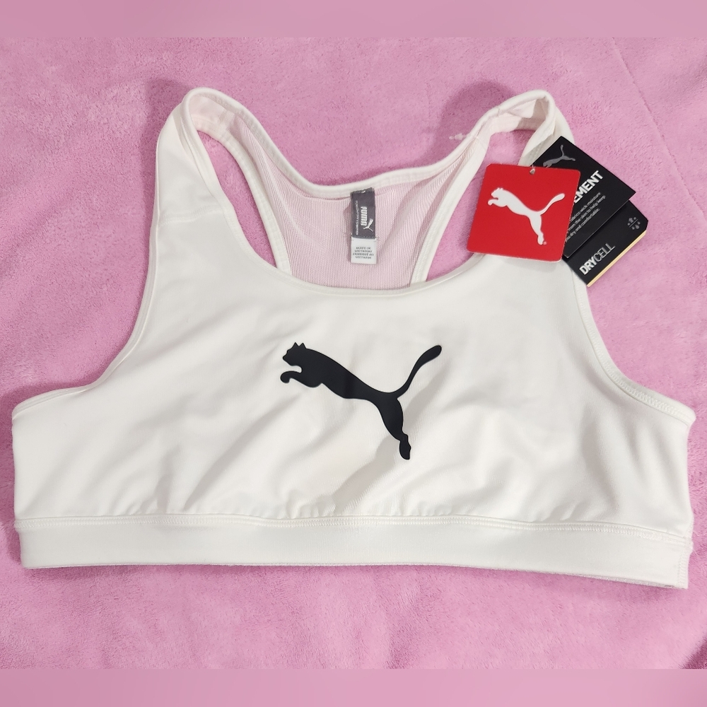 Puma White Sports Bra